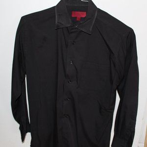 BERGAMO NEW YORK BLACK BUTTON DOWN TOP SHIRT M